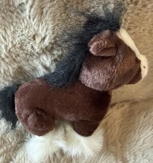 Ganz Webkinz Clydesdale Horse Plush Stuffed Animal W Logo No Code EUC 9”